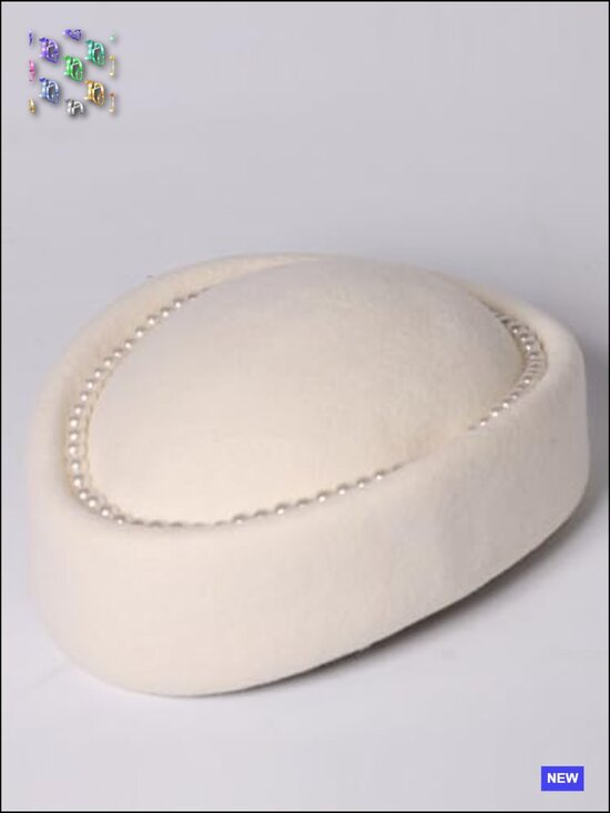 Elegant Wool Felt Fedora Beret Adjustable Drawstring Formal Church Wedding Hat